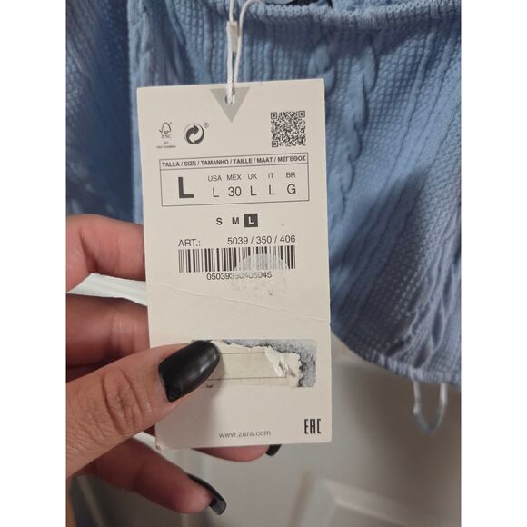 Baby blue zara knitted crop top - Picture 3 of 3